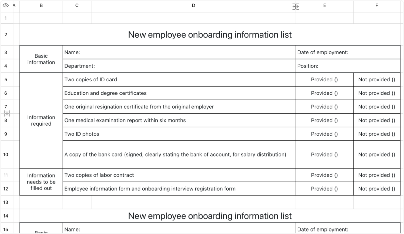 New employee onboarding checklist 1